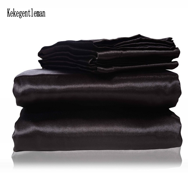 Сатиновый черный комплект пост – обзор и цена Silk Sheet Set